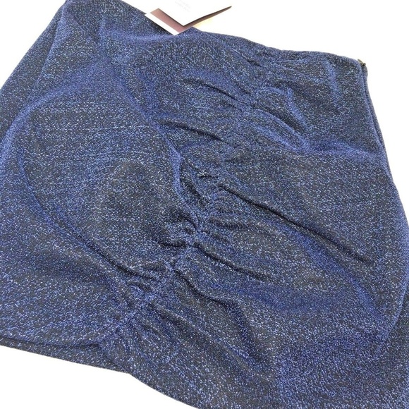 Zara Dark Blue Glitter Sparkly Mini Skirt - Picture 5 of 7